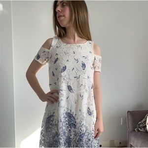 Robbie Bee Cold Shoulder Swing Dress